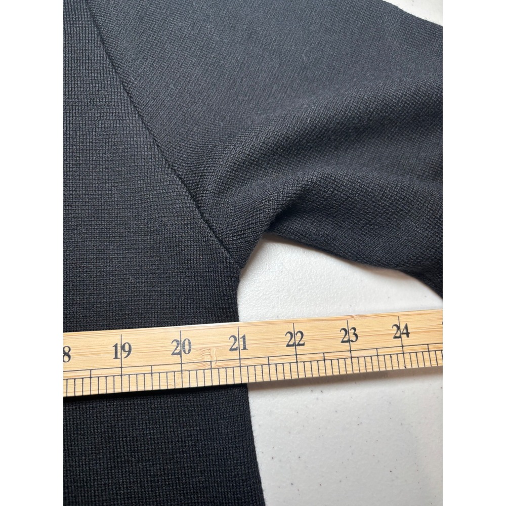 Fabiana Filippi Wool Dress XXL Black Merino Long Sleeve Italy - Picture 7 of 11